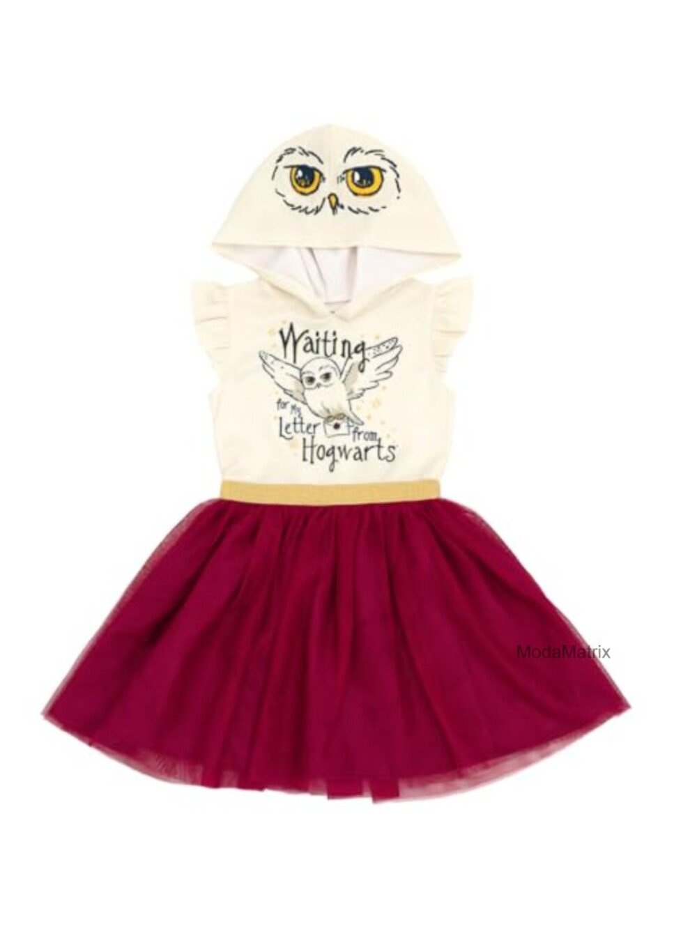 Tulle Skirt Dress Hooded Owl Print Kids Costume